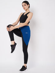 Waylene sports leggings with asymmetrical color block, high-waisted fit