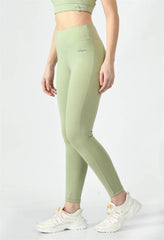 Waylene Pista Green High-Waisted Workout Leggings side view