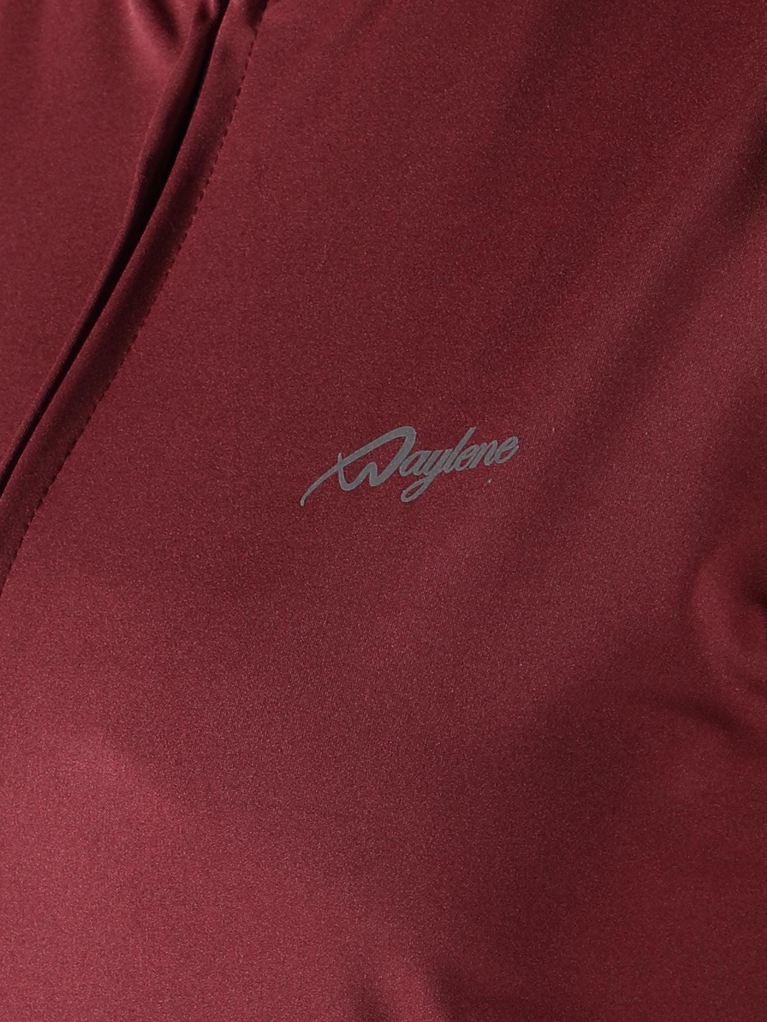 Waylene logo detail on Wine Tracksuit jacket.