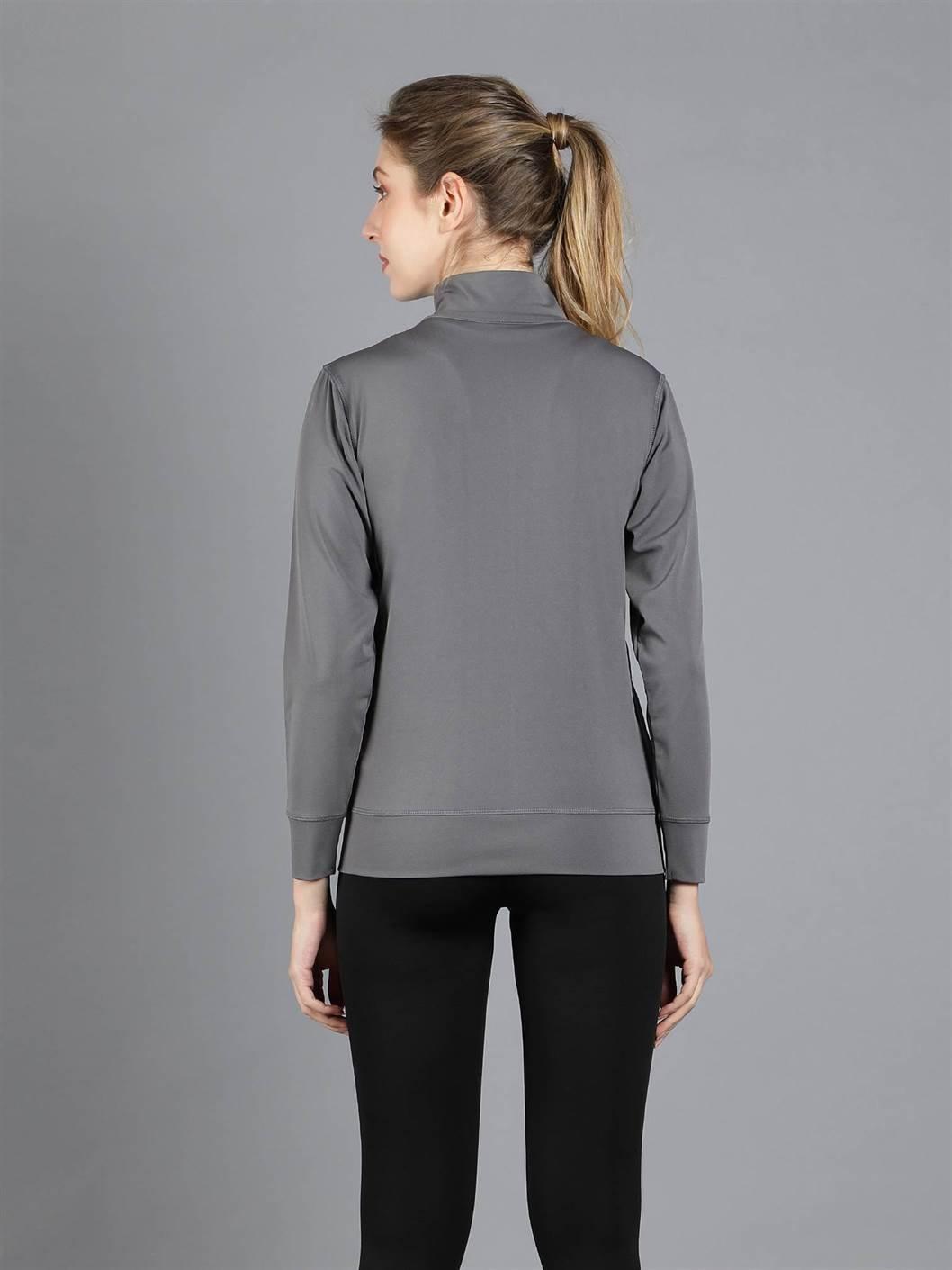 Waylene Grey Sweatshirt Open with Black Athletic Wear
