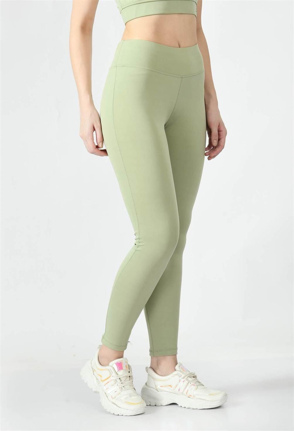 Waylene Pista Green High-Waisted Workout Leggings side view