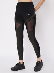 Waylene High-Waisted Sports Leggings with Sheer Mesh Details
