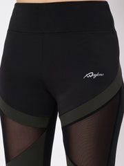 Close-Up of Waylene Sports Leggings with Logo and Mesh Panels
