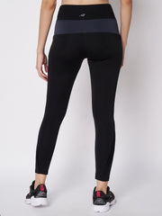 Waylene Back View of Black and Gray High-Waisted Leggings